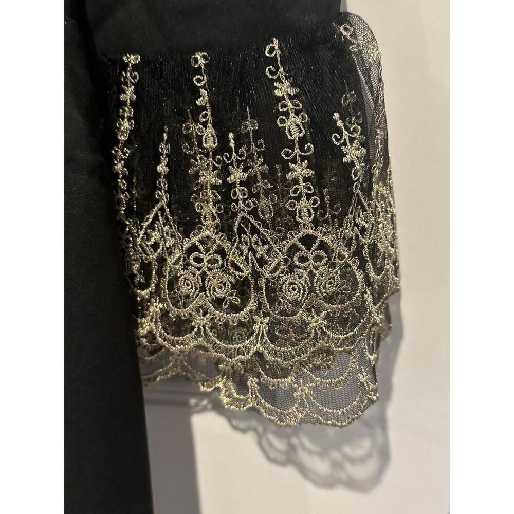Tuckernuck Pomander Place Black Lillith Gold Lace Midi Dress NWT Extra Large - Picture 4 of 5